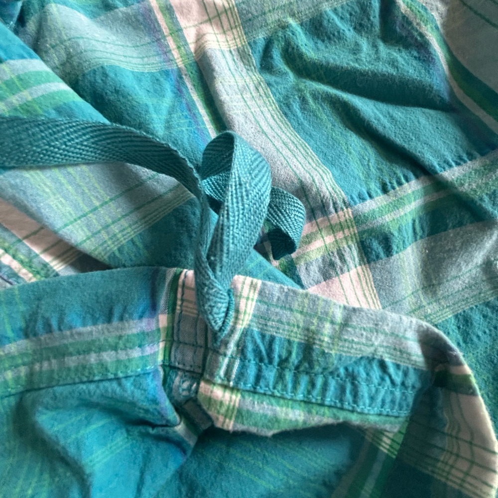 Prana Turquoise Plaid Shorts, SZ 12 - Picture 6 of 6